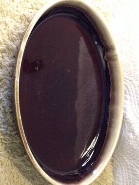 VTG MCM Earthenware Ceramic Oval Baking dish Cottagecore  1950's Glazed Large